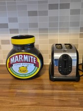Large vintage Marmite collectable storage or cookie jar with painted lid