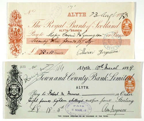 Alyth perthshire cheques royal - perthshire,