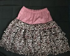 Dusky Pink petticoat with 4 rows of pink and brown lace by Blusher sizes 8-26