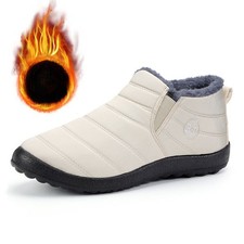 Womens Fur Lined Snow Ankle Boots Ladies Winter Warm Waterproof Flat Shoes UK