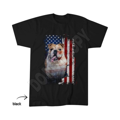 English bulldog usa flag - english,