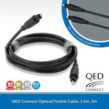 QED Connect Optical TOSLink Digital Audio Cable 4mm Soundbar TV Lead 1.5m & 3m