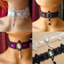 Gothic Black Lace Necklace