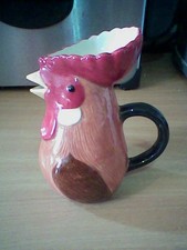 Quail Ceramics Milk Cream Jug Cockerel Rooster Chicken Milk Cream Jug 2011 13 cm