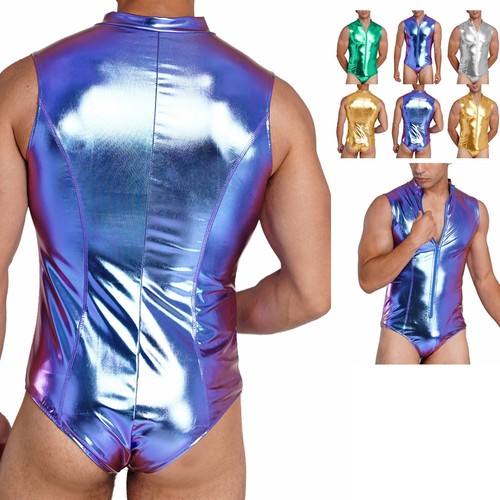 Men shiny metallic tank - uk,