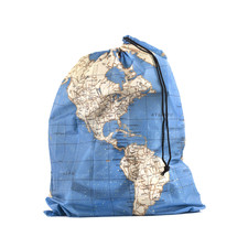 World Map Laundry Bag