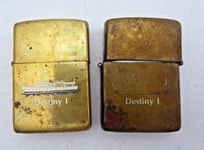 2 x Vintage Brass ZIPPO Lighters - Destiny 1