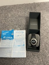 Lorus Digital Black Silicone Sports Watch  Minimalistic Design  Multi Function