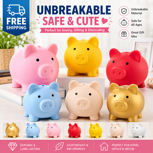 Cute piggy bank - cute, saving