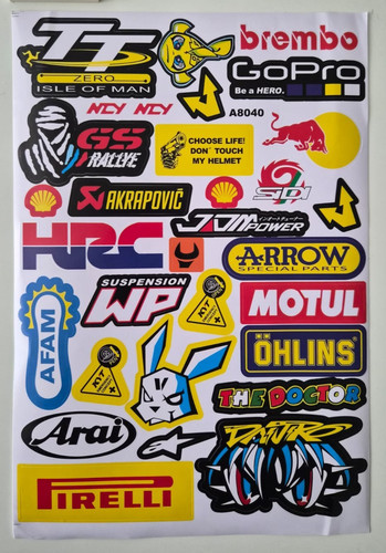 Motorbike sticker sheet - sheet, a4