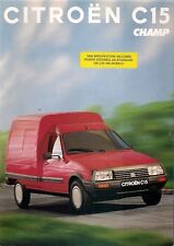 Citroen C15 Champ Van & Chassis Cab 1993-1994 UK Market Sales Brochure Visa