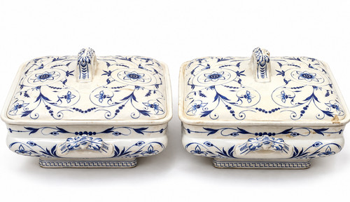 Pair antique f booth - &,