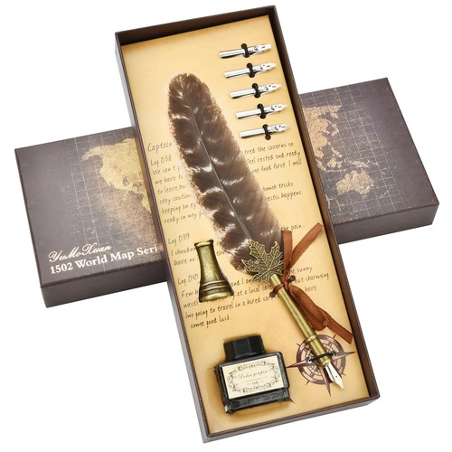 Brown calligraphy quill - quill, pen