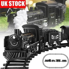Train Set With Sounds Lights Battery Powered Christmas Toy Kids W/ Railway Track
