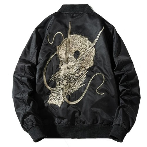 Men dragon embroidery - dragon, bomber
