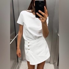 Zara White Denim Skort