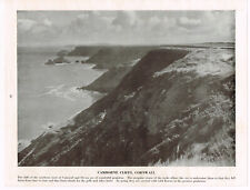 Camborne Cliffs Cornwall Vintage Picture Old Print 1944 CLPBOB#40