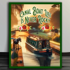 PERSONALISED Canal Boat Narrow Boat  Barge Metal Retro Sign RRSC4
