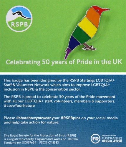 Rspb pin badge niic - rspb, lgbtqia+