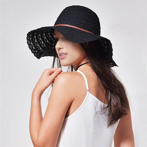 Summer women straw hat wide - straw,