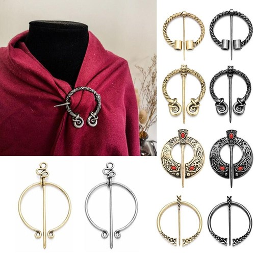 Silver gold viking brooch - viking,