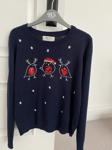 Navy christmas robins - tu,