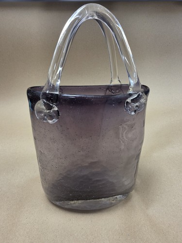 Purple glass basket handbag - purple,