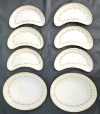 Royal Albert Bone China 6 Crescent side plates + 2 oval serving  Symphony- GT45