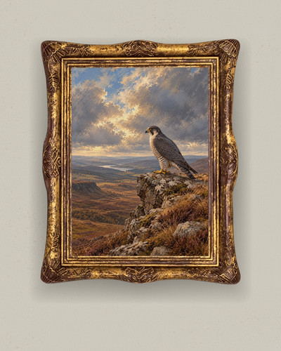 Peregrine falcon wildlife art - falcon,