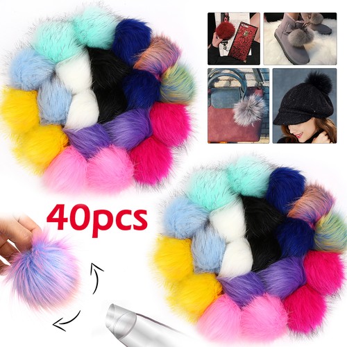 40pcs faux fur - fur, pom