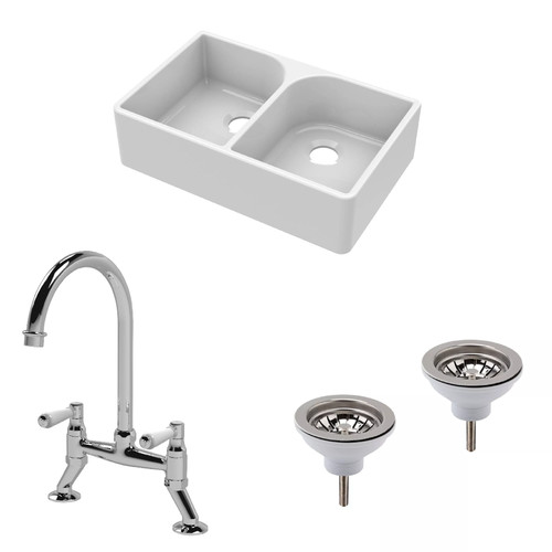Traditional fireclay kitchen - fireclay,