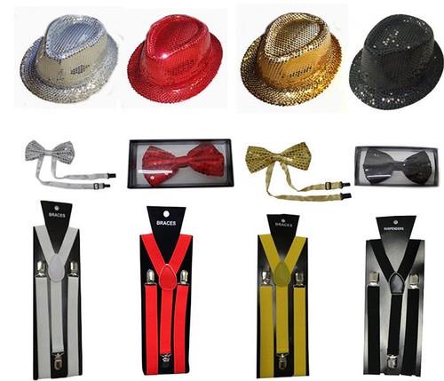 Set sequin gangster hat - set, of