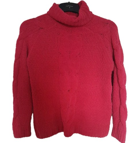 Ladies pink cowl neck - pink, chunky