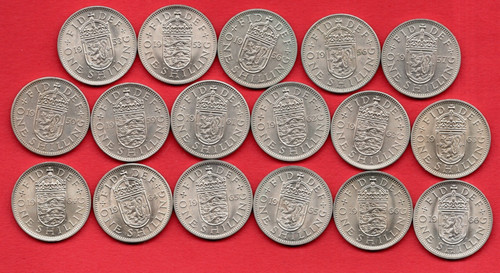 Shilling coins 1953 - 17,