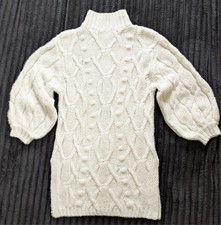 H&M long white cable knit