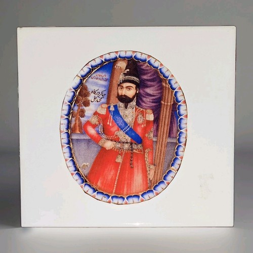 Antique art tile - art, qajar
