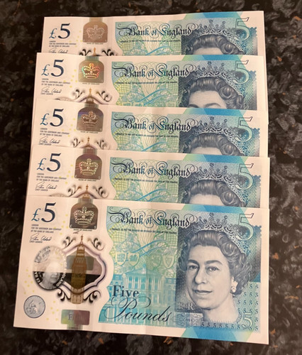 5 bank notes - 5x, aa