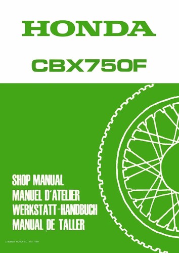 Honda cbx750f workshop manual - workshop,