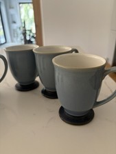 Denby Blue Jetty Footed Mugs X