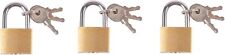 3 x 20MM BRASS PADLOCK