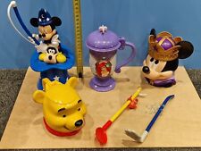 Disney Novelty Drinking Cups & Straws - Fantasia Mickey / Ariel / Pooh