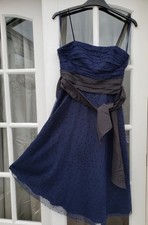 eliza J dress, polka dot navy