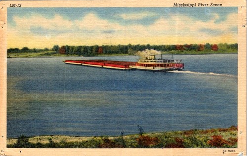 Mississippi river towboat - river,