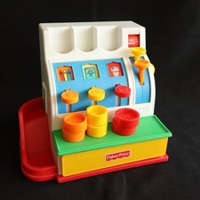 Fisher Price cash register, with 6 coins #926 cash register, 1994 old...