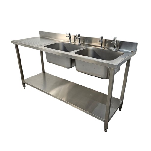 Stainless sink double bowl - stainless,
