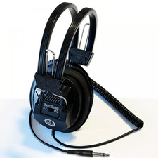 Soundlab Black Retro Studio Stereo Headphones Coiled Cable Mono Stereo Switched