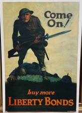 Antique WW1 Poster Come On