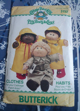 new Butterick 3269 CABBAGE PATCH KIDS Rain coat/coat/ boots/hat vintage sticker