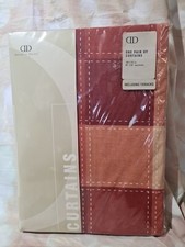 Normandy Terracotta Unlined Curtains With Tie Backs New 168 X 137cm