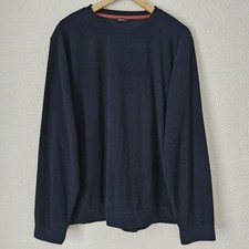 Rohan Mens Stretch Microgrid Crew Neck Pullover Jumper Sweater Size XL Blue A14